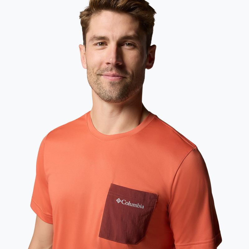 Pánske tričko Columbia Hike Pocket Crew Toscan heather 5