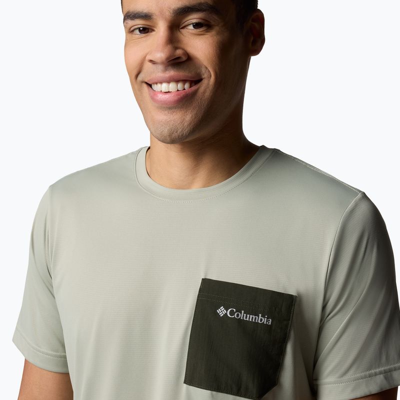 Pánske tričko Columbia Hike Pocket Crew safari/greenscape 5