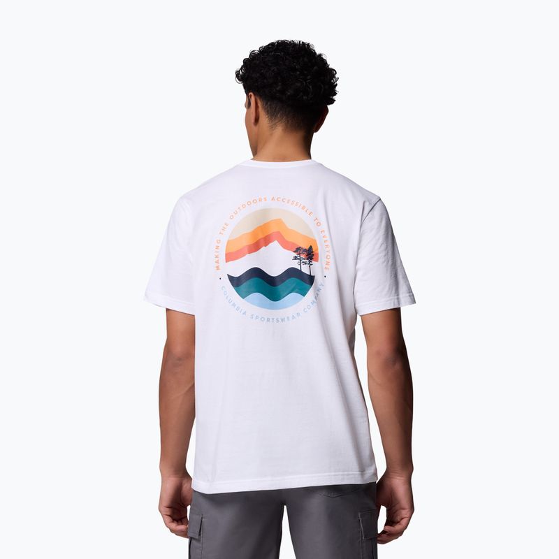 Pánske tričko Columbia Kettle River Outdoor Tee white/circular linescape 3
