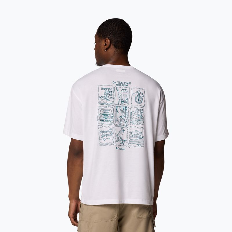 Pánske tričko Columbia Cedar Trail Back Graphic Tee white/trailguide icons 2