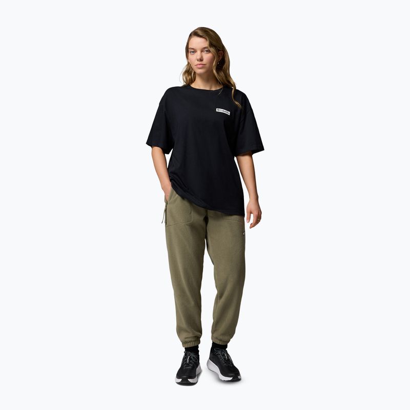 Dámske trekingové tričko Columbia Rolling Bend Graphic Oversized Tee Black/Mountainview 2