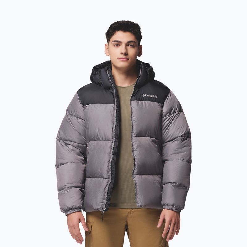 Pánska zateplená bunda Columbia Puffect II Hooded city grey/black 5