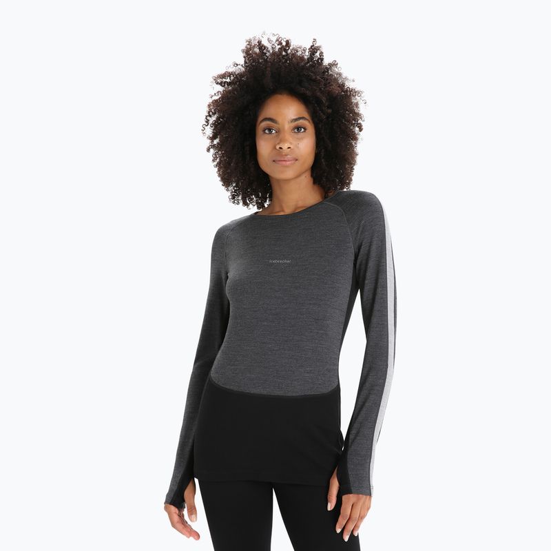 Dámska termoaktívna mikina icebreaker ZoneKnit 260 jet hthr/black/metro hthr/cb