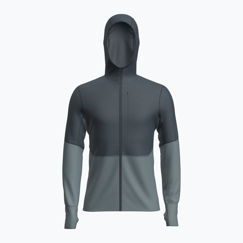 Pánska trekingová  mikina Icebreaker Merino 200 RealFleece Descender Zip Hoodie abyss/blue ash/black