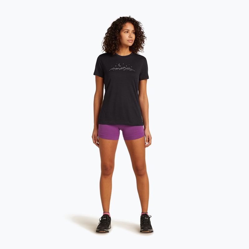 Dámske trekingové tričko icebreaker Merino 150 Tech Lite SS Tee Sparkling Stars black 2