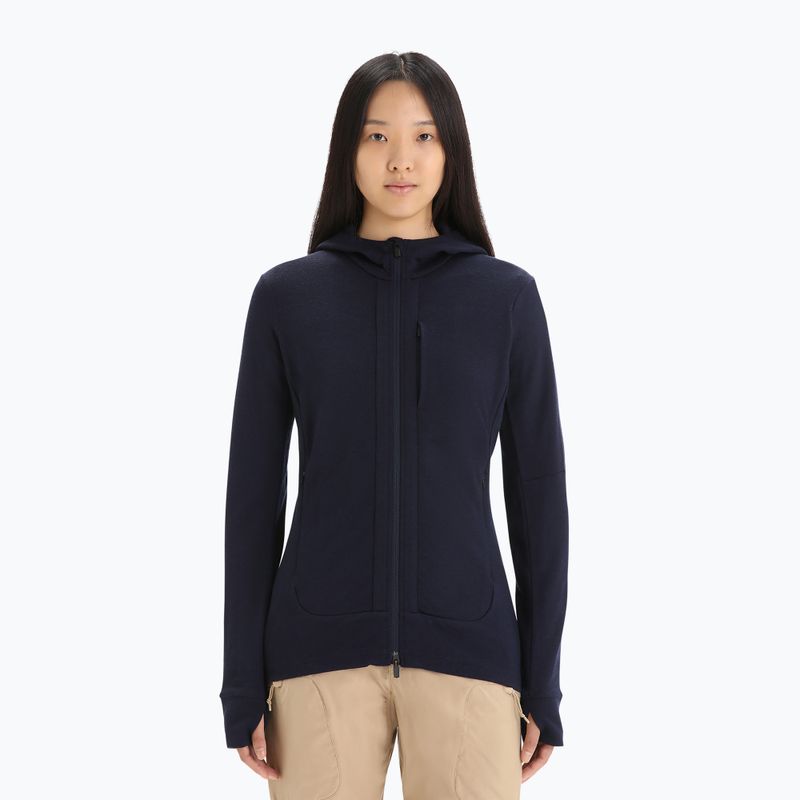Icebreaker dámska trekingová bunda Quantum III LS Zip Hood navy blue 0A59JW