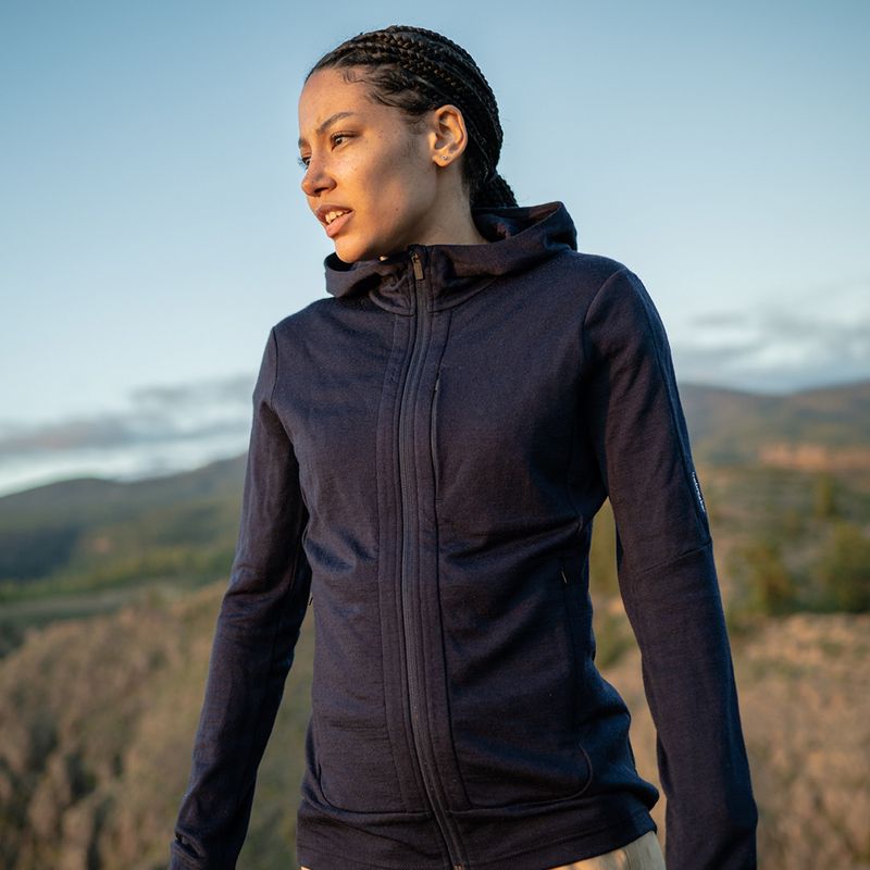 Icebreaker dámska trekingová bunda Quantum III LS Zip Hood navy blue 0A59JW 9