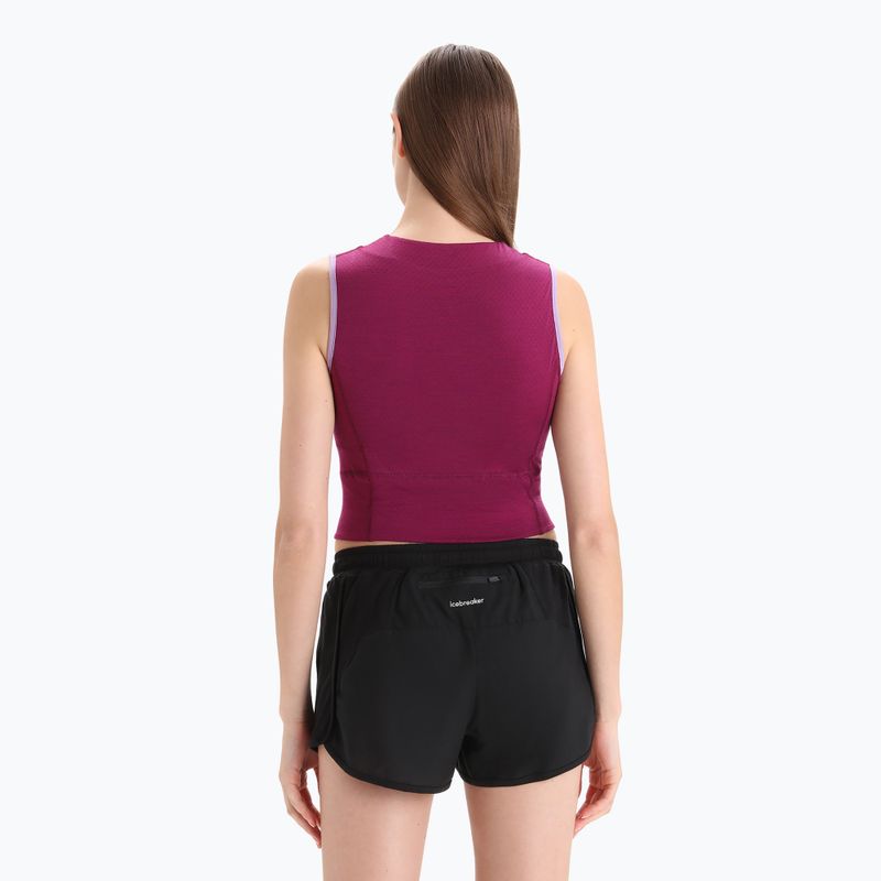 Dámska termoregulačná tričko icebreaker Zoneknit Cropped Bra-Tank purple gaze 3