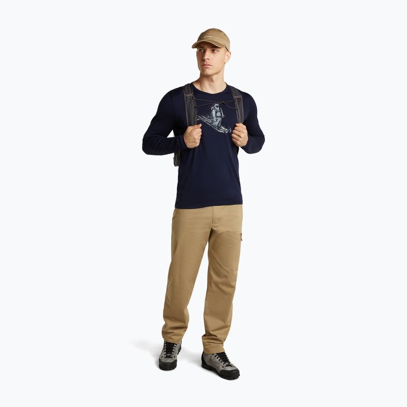 Pánske tričko longsleeve icebreaker Merino 200 Oasis Crewe SkiingYeti midnight navy 2