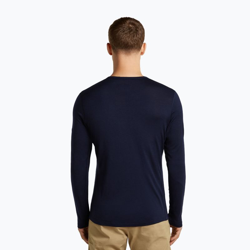 Pánske tričko longsleeve icebreaker Merino 200 Oasis Crewe SkiingYeti midnight navy 3