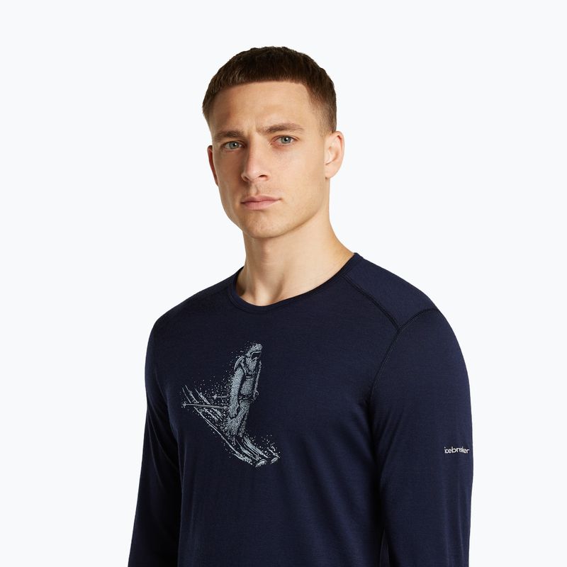 Pánske tričko longsleeve icebreaker Merino 200 Oasis Crewe SkiingYeti midnight navy 6