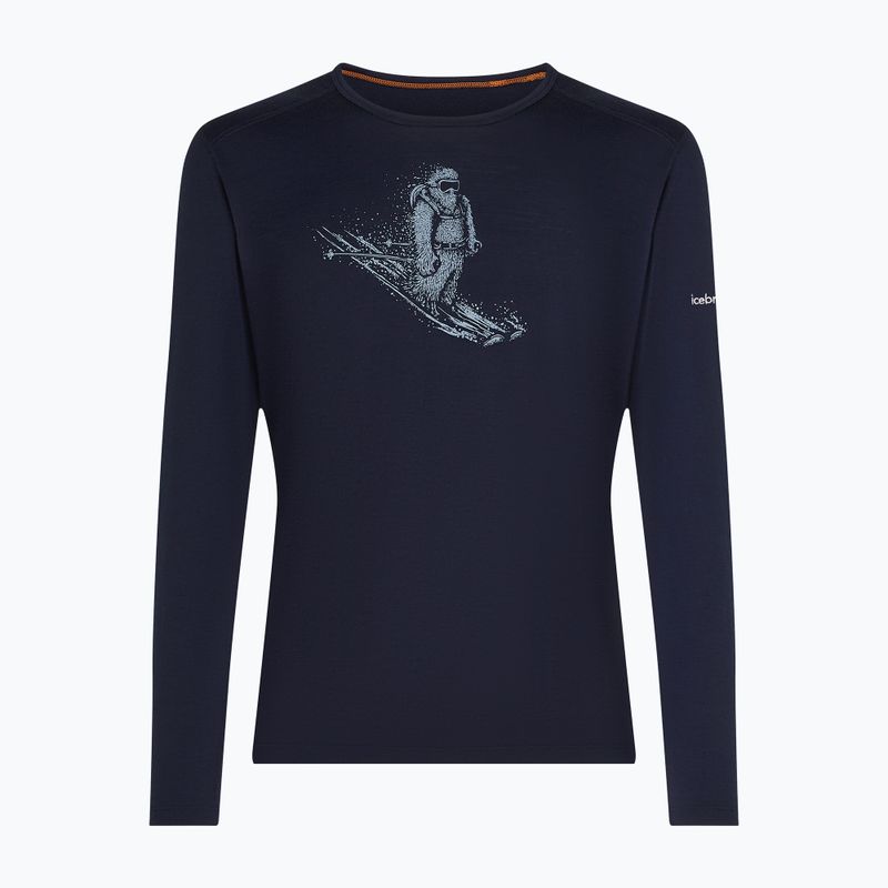 Pánske tričko longsleeve icebreaker Merino 200 Oasis Crewe SkiingYeti midnight navy 7