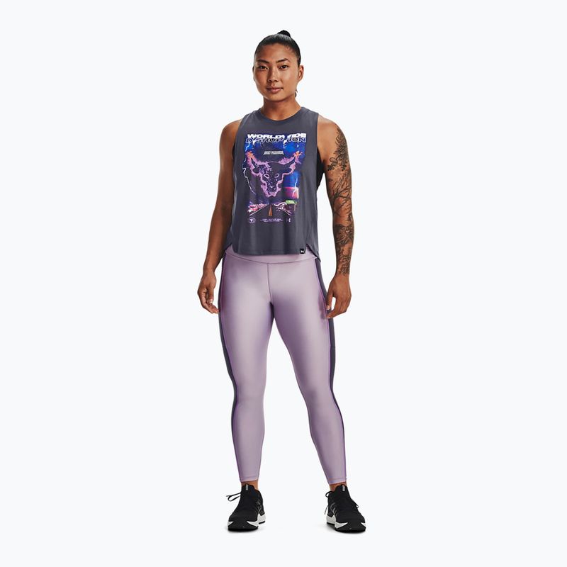 Dámske tréningové legíny Under Armour Project Rock HG Ankle purple luxe 2