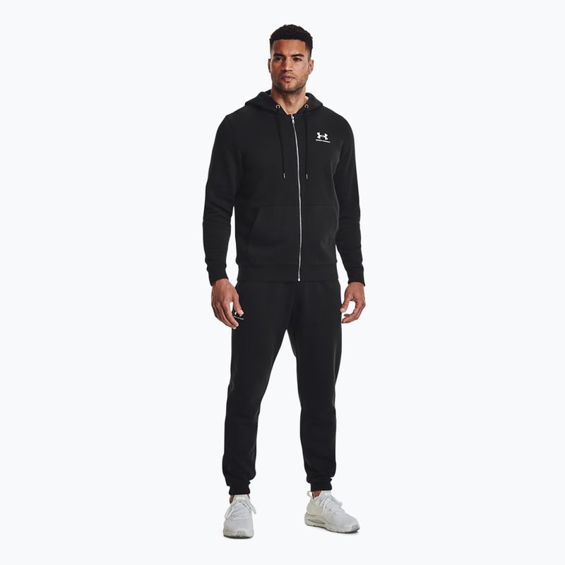 Pánske tréningové nohavice Under Armour Essential Fleece Joggers black/white 2