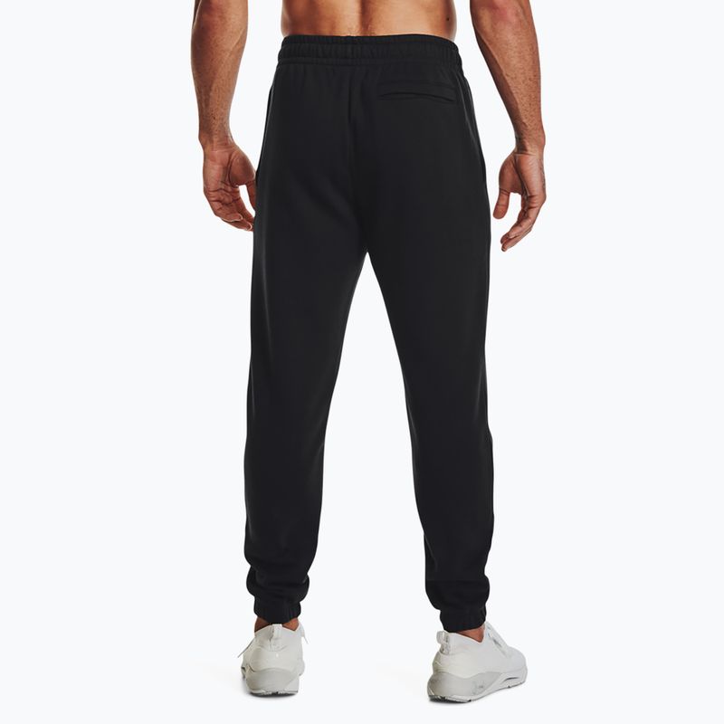 Pánske tréningové nohavice Under Armour Essential Fleece Joggers black/white 3