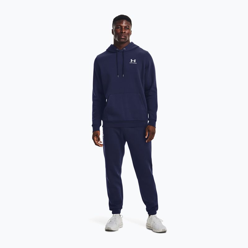 Pánska mikina Under Armour Essential Fleece Hoodie midnight navy/white 2