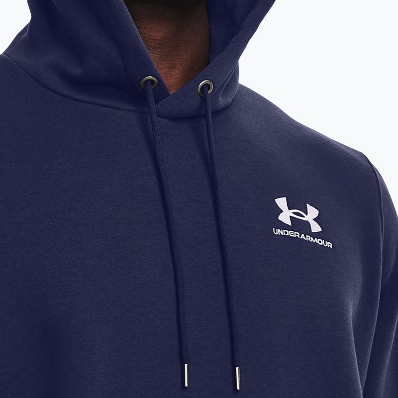 Pánska mikina Under Armour Essential Fleece Hoodie midnight navy/white 4