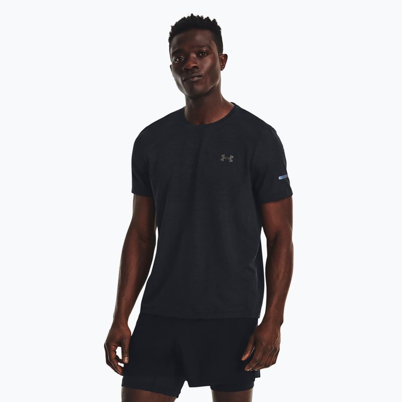 Pánske bežecké tričko Under Armour Seamless Stride black/reflective