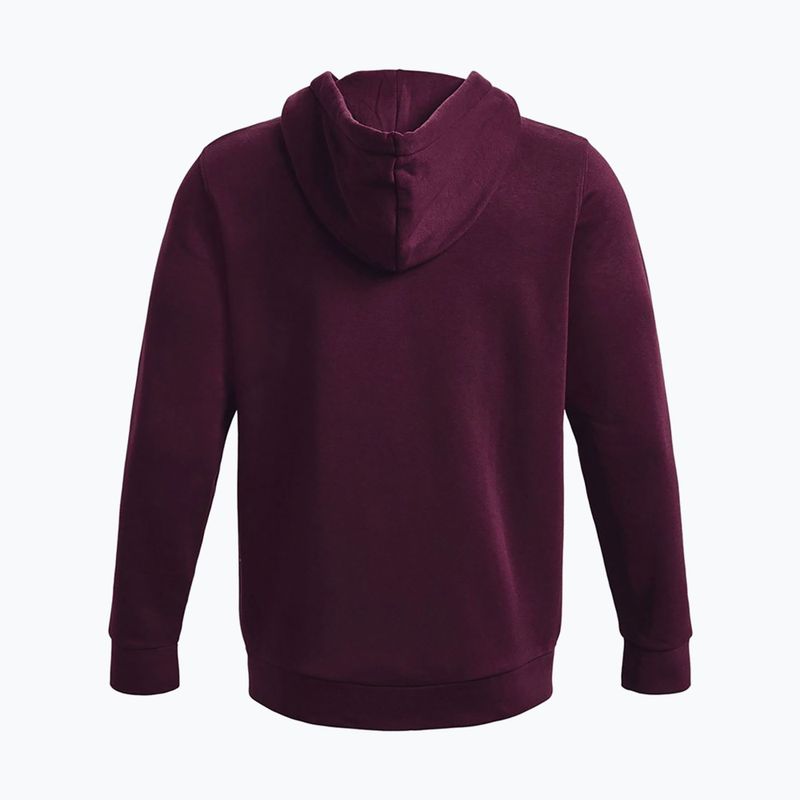 Pánska tréningová mikina Under Armour Essential Fleece Full Zip Hood bordová 1373881 2