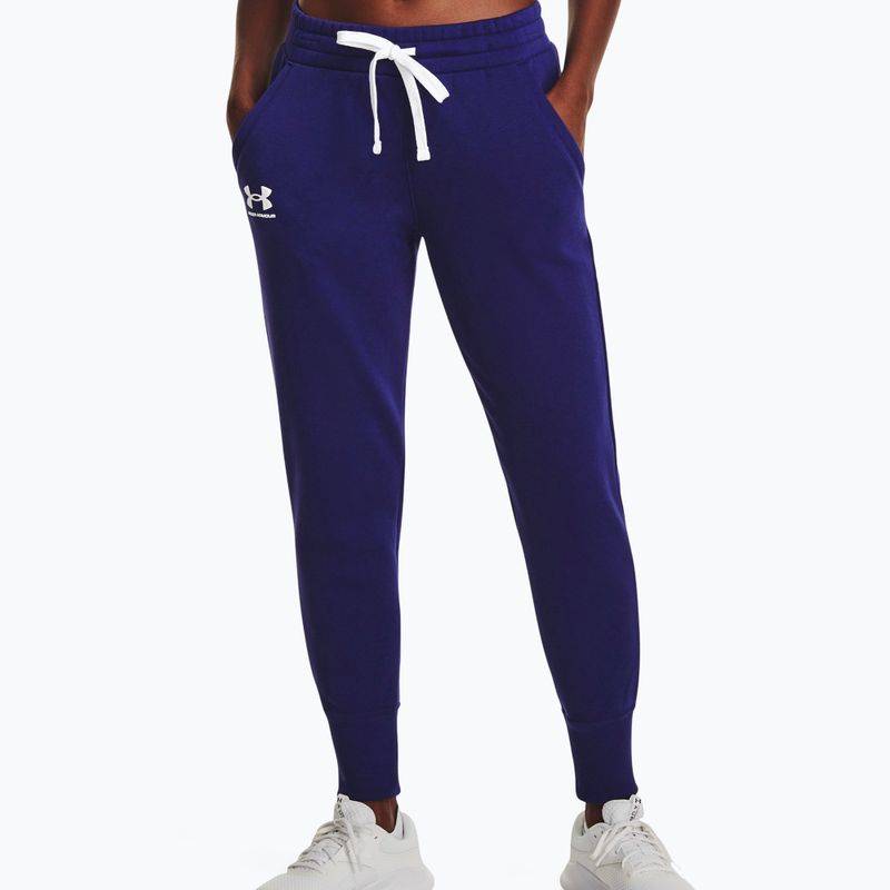 Under Armour dámske tréningové nohavice Rival Fleece Joggers navy blue 1356416