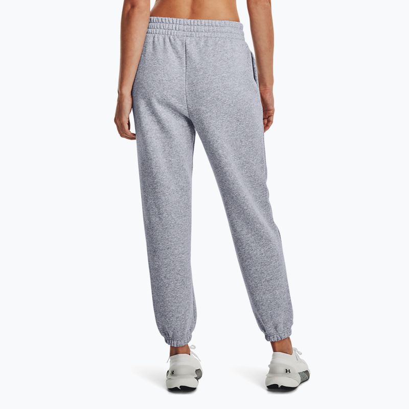 Dámske tréningové nohavice Under Armour Essential Fleece Joggers mod gray light heather/white 3