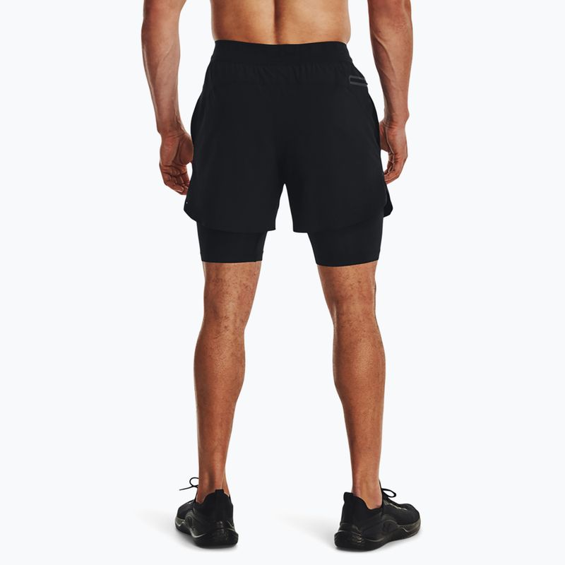 Pánske šortky Under Armour Peak Woven 2v1 black/black 3