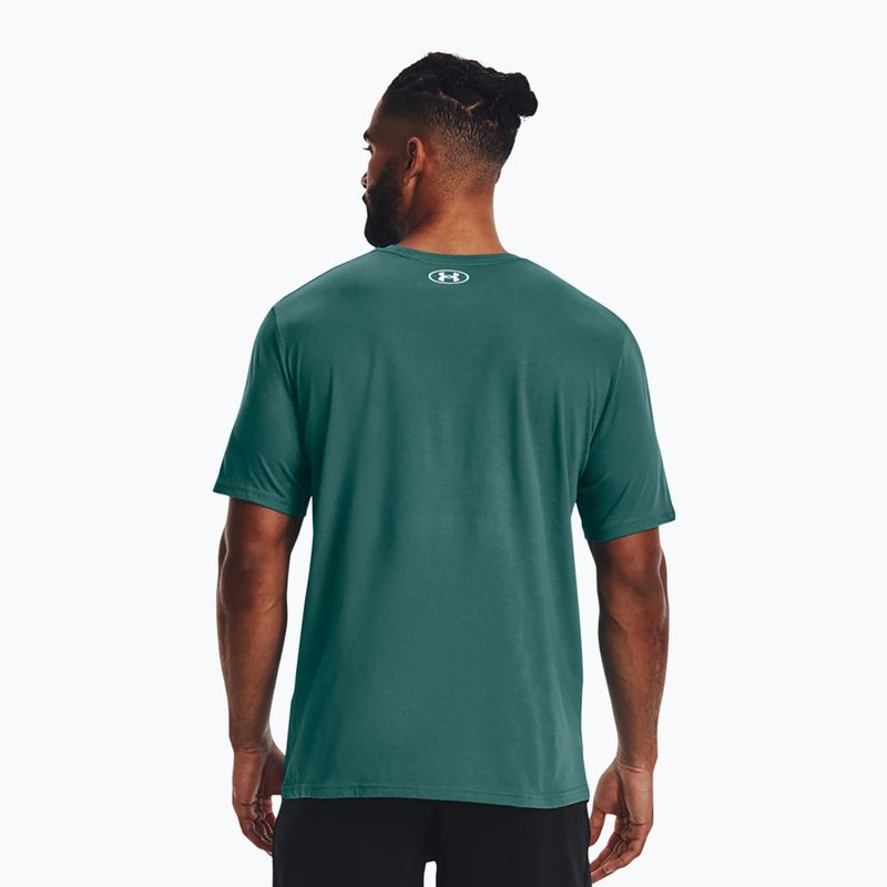 Pánske tričko Under Armour Boxed Sportstyle coastal teal/white 2