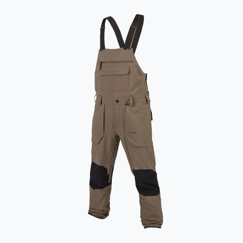 Pánske snowboardové nohavice Volcom Roan Bib Overall teak