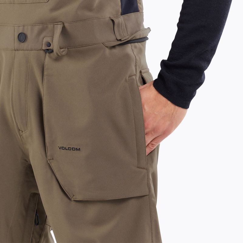 Pánske snowboardové nohavice Volcom Roan Bib Overall teak 6