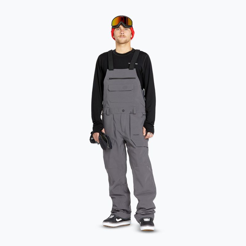 Pánske snowboardové nohavice Volcom Roan Bib Overall charcoal