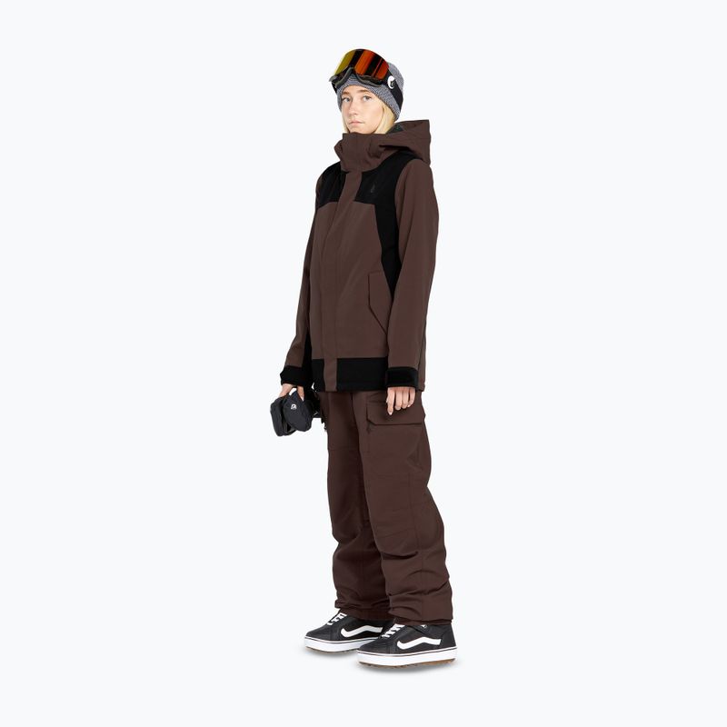 Dámske snowboardové nohavice Volcom Creston 3D Stretch Bib Overall mahogany 3