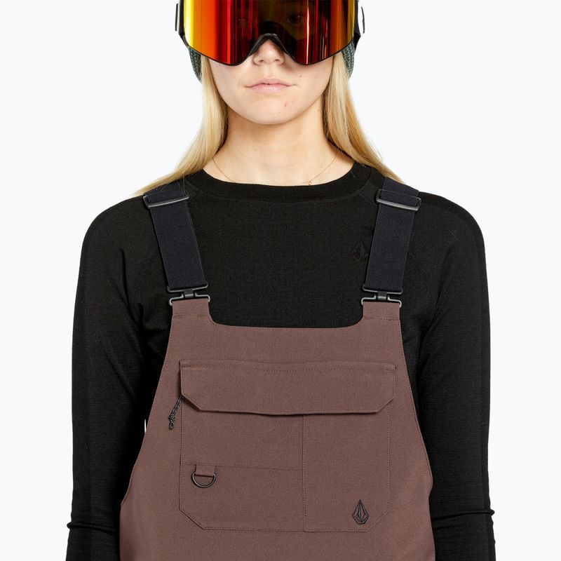 Dámske snowboardové nohavice Volcom Creston 3D Stretch Bib Overall mahogany 5