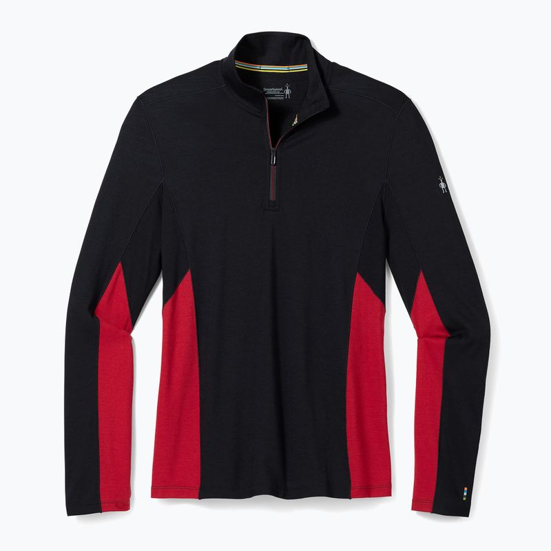Pánska termoaktívna mikina Smartwool Merino Sport 1/4 Zip black/rythmic red 4