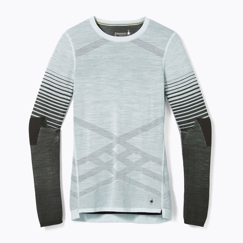 Dámska termoakčná mikina Smartwool Intraknit Thermal Merino Base Layer Pattern Crew aqua