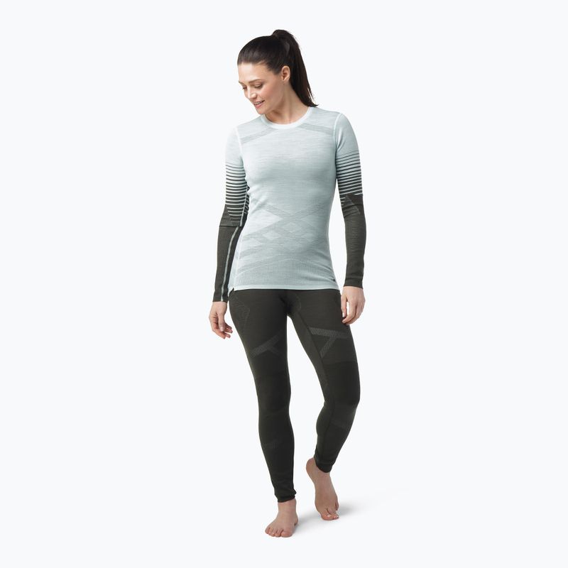 Dámska termoakčná mikina Smartwool Intraknit Thermal Merino Base Layer Pattern Crew aqua 2