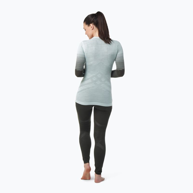 Dámska termoakčná mikina Smartwool Intraknit Thermal Merino Base Layer Pattern Crew aqua 3