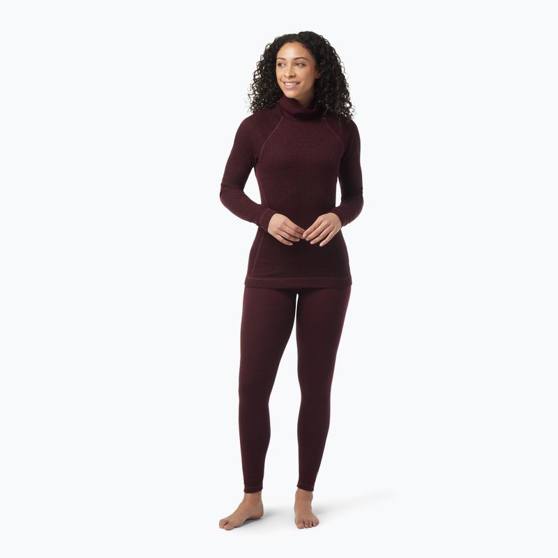 Dámska termoaktívna mikina Smartwool Thermal Merino Rib Turtleneck black cherry heather 5