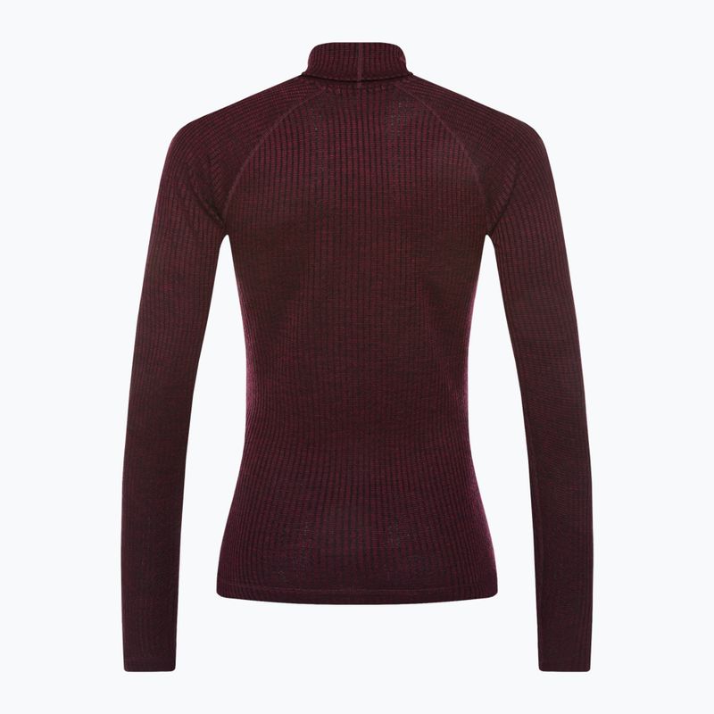Dámska termoaktívna mikina Smartwool Thermal Merino Rib Turtleneck black cherry heather 2