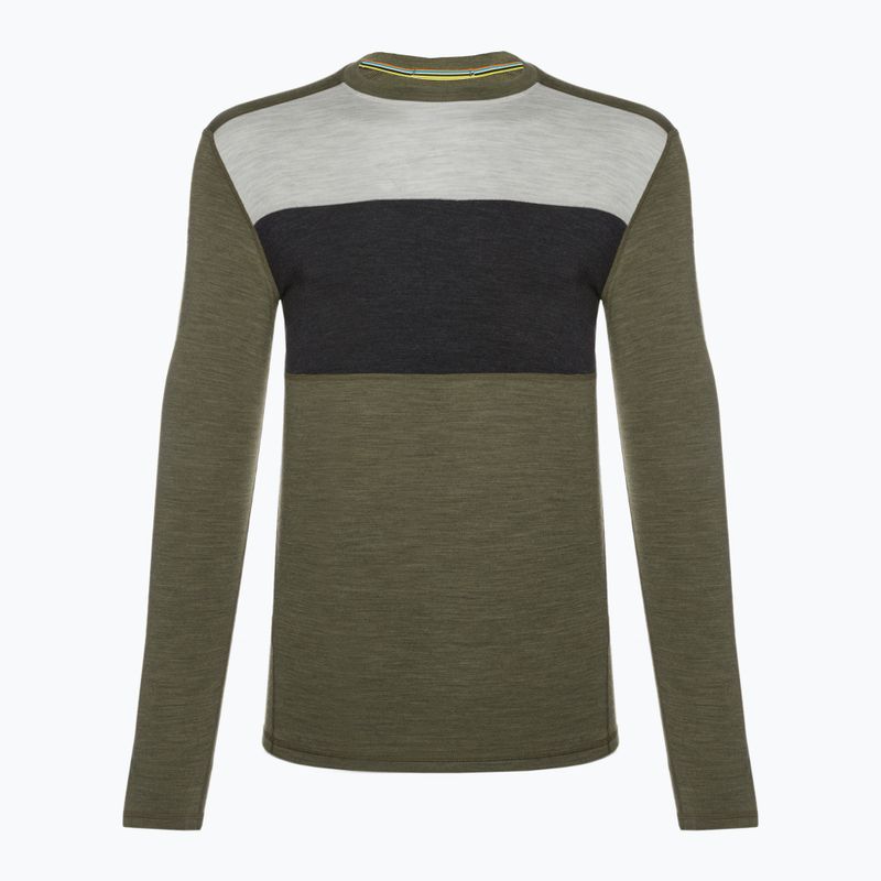 Pánske tričko Smartwool Classic Thermal Merino Base Layer Colorblock Crew Boxed Green 16354