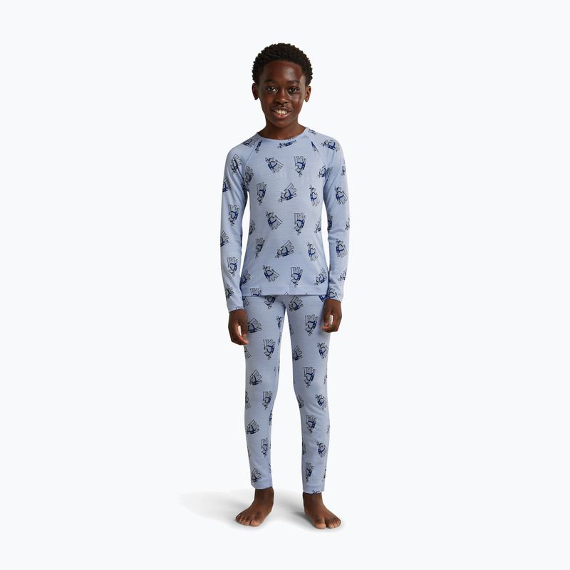Detská termo mikina Icebreaker Merino 200 Oasis Crewe Bear Tour Zinc Blue/Aop 9