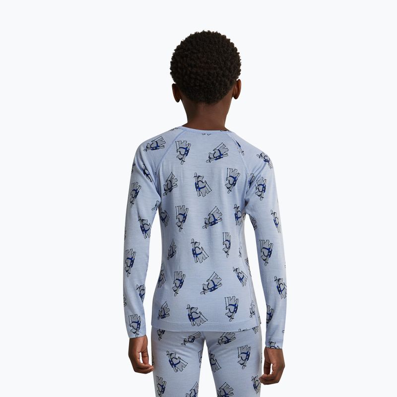 Detská termo mikina Icebreaker Merino 200 Oasis Crewe Bear Tour Zinc Blue/Aop 10