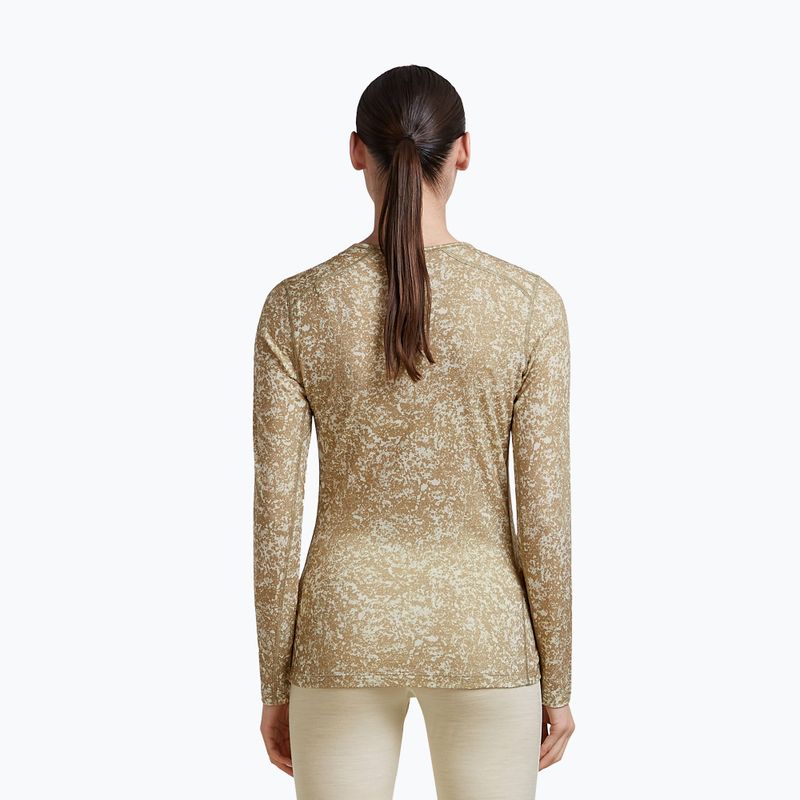 Dámske tričko longsleeve icebreaker Merino 200 Oasis Crewe Moss Bloom cumin/undyed/aop 3