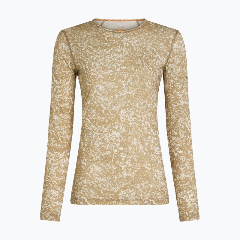 Dámske tričko longsleeve icebreaker Merino 200 Oasis Crewe Moss Bloom cumin/undyed/aop 7