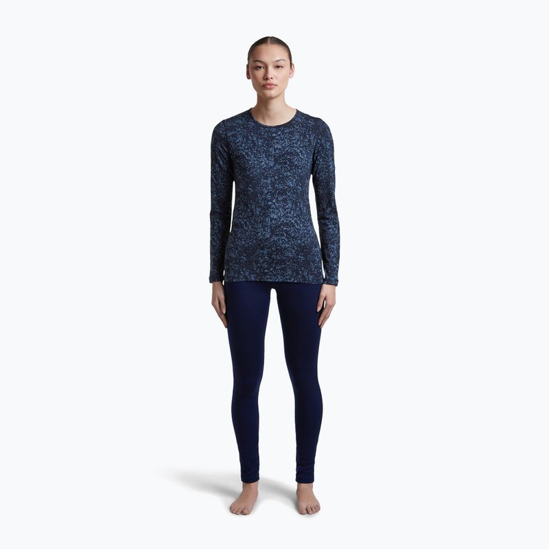 Dámske tričko longsleeve icebreaker Merino 200 Oasis Crewe Moss Bloom navy/dawn/aop 2