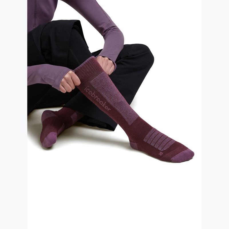 Dámske lyžiarske ponožky Icebreaker Merino Ski+ Ultralight OTC berry/grey plum/zinc blue 4