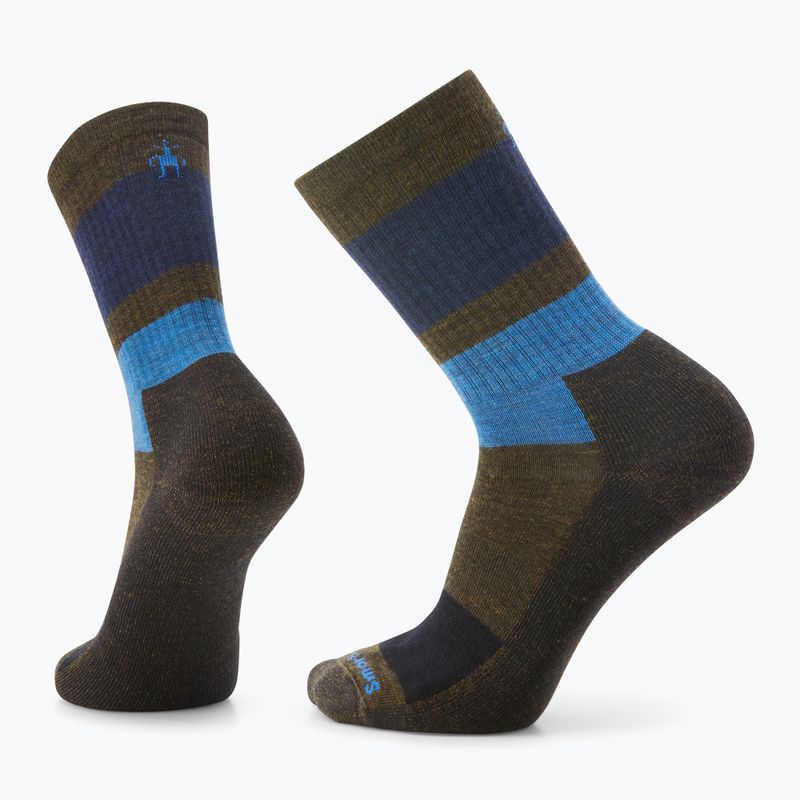 Smartwool Everyday Blocked Stripe Crew zeleno-modré trekingové ponožky SW001940D11 4