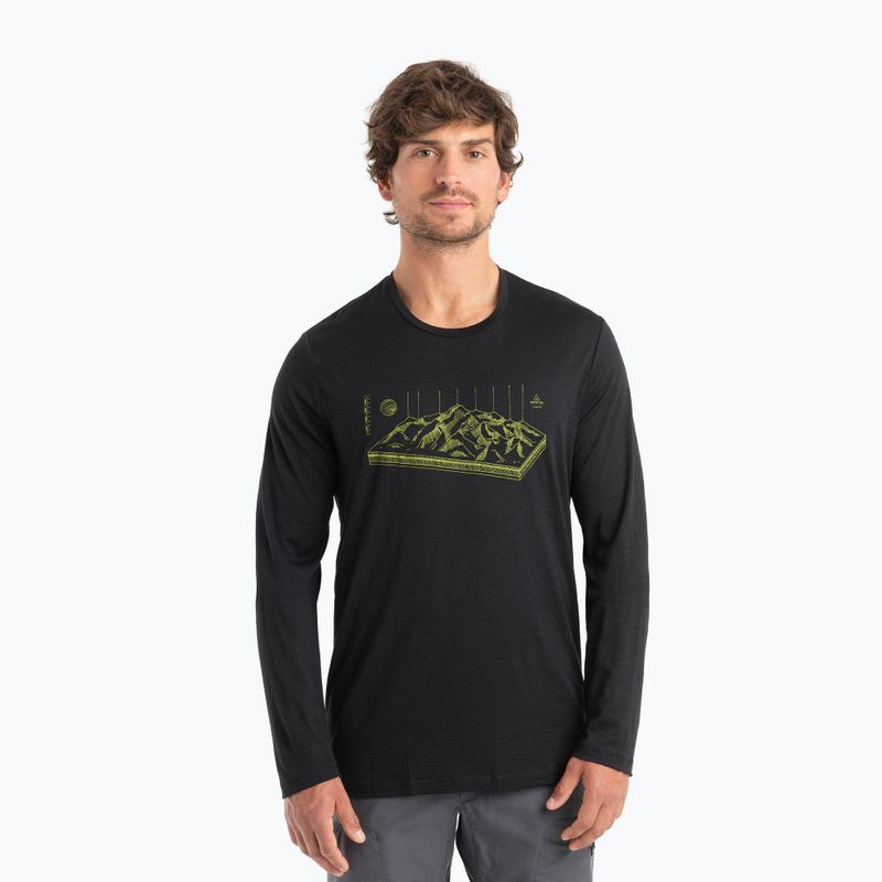 Pánske termoakčné tričko icebreaker Merino 150 Tech Lite II Tee Alps 3D black