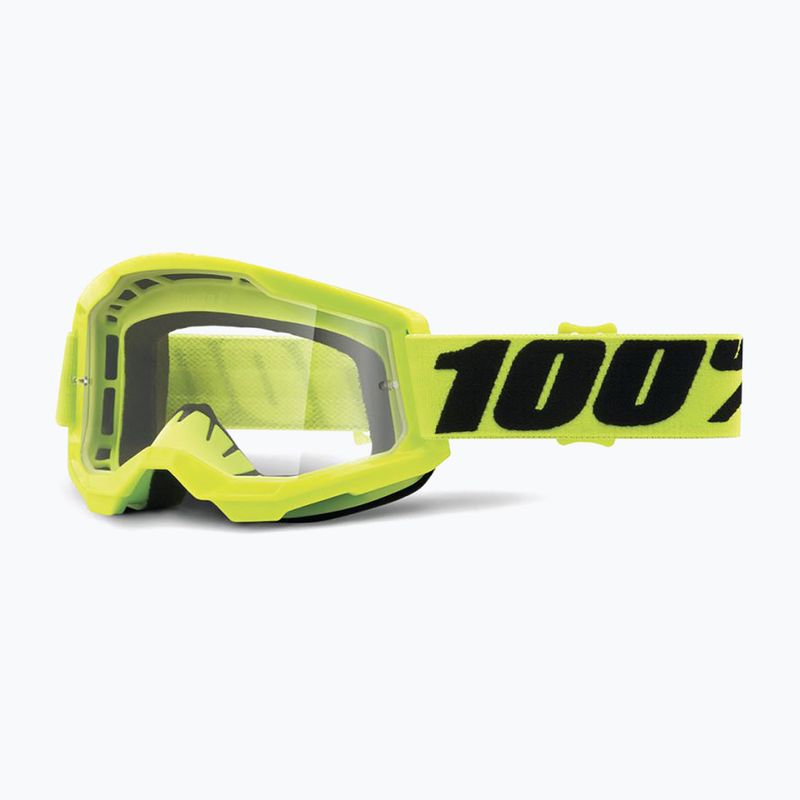 100% Strata 2 fluo yellow/clear cyklistické okuliare