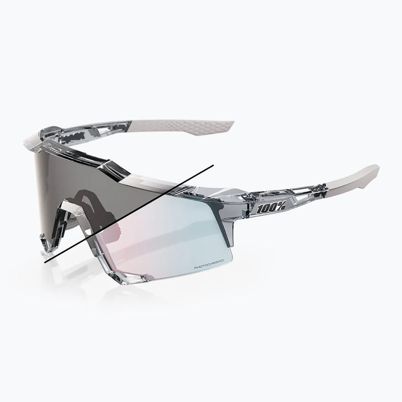 Slnečné okuliare 100% Speedcraft polished translucent grey/rose gold mirror photochrom