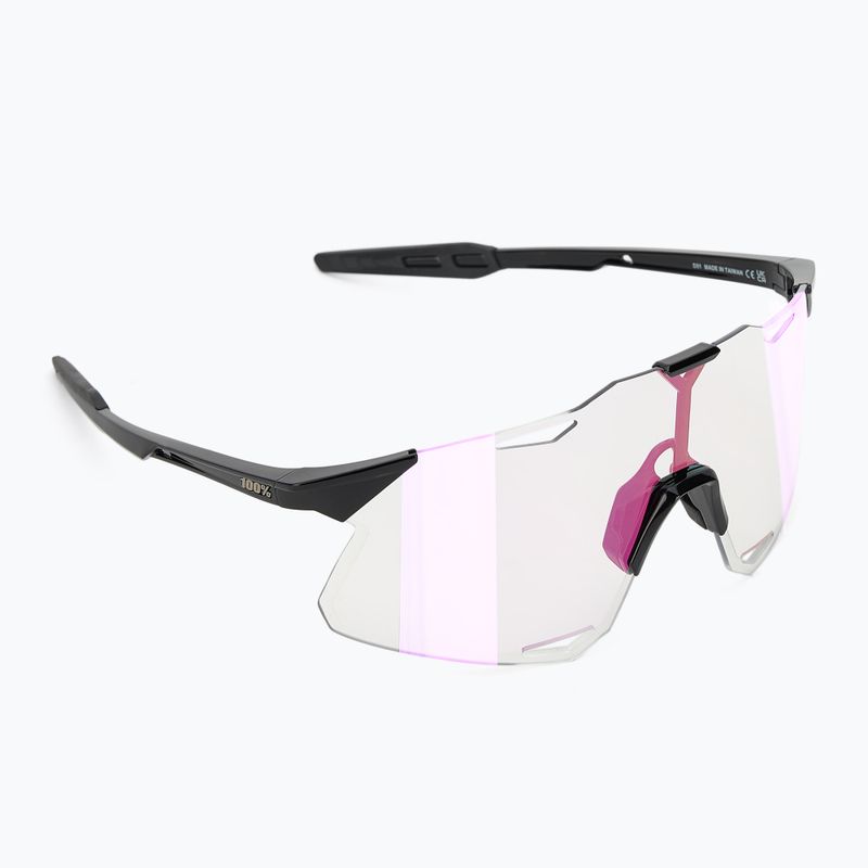 Slnečné okuliare 100% Hypercraft gloss black/photochromic purple mirror